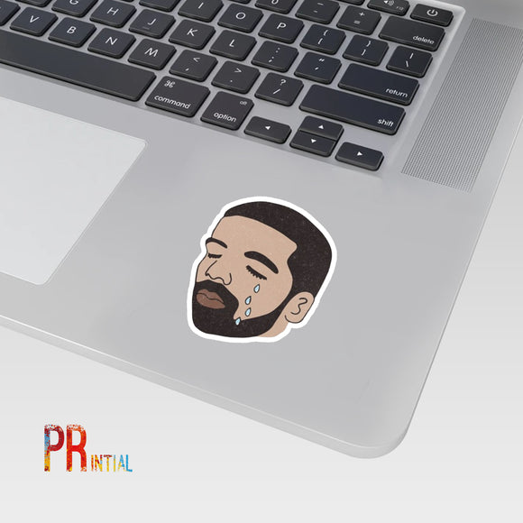 Crying Face Cutout Sticker