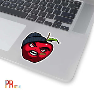 Angry Apple Cutout Sticker - Printial Store