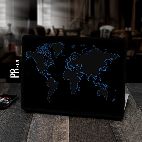 Blue World Map Laptop skin