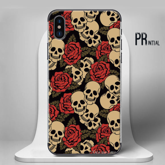 SKULLS WITH ROSES - MOBILE COVERS