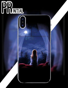 MOON WITH GIRL - MOBILE COVERS - Printial Store