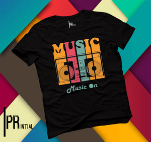 Music On Printed T Shirt - Printial Store